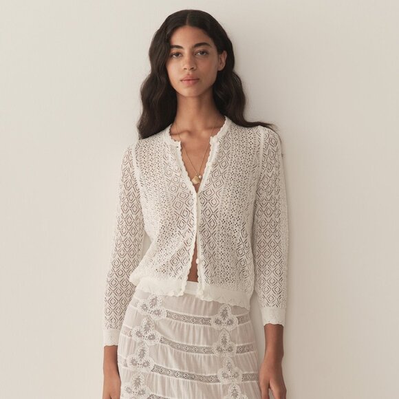 DOEN Diane Cardigan - Ivory - Picture 1 of 12